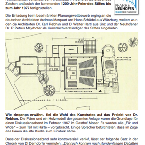 Anläßlich des 50-Jahr-Jubiläums der neuen Pfarrkirche von Neuhofen an der Krems stand ein Teil des Pfarrblatts ganz im Zeichen der Pfarrkirche St. Benedikt. 