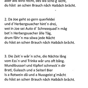 Herbergsucherlied für Joe zum 75er